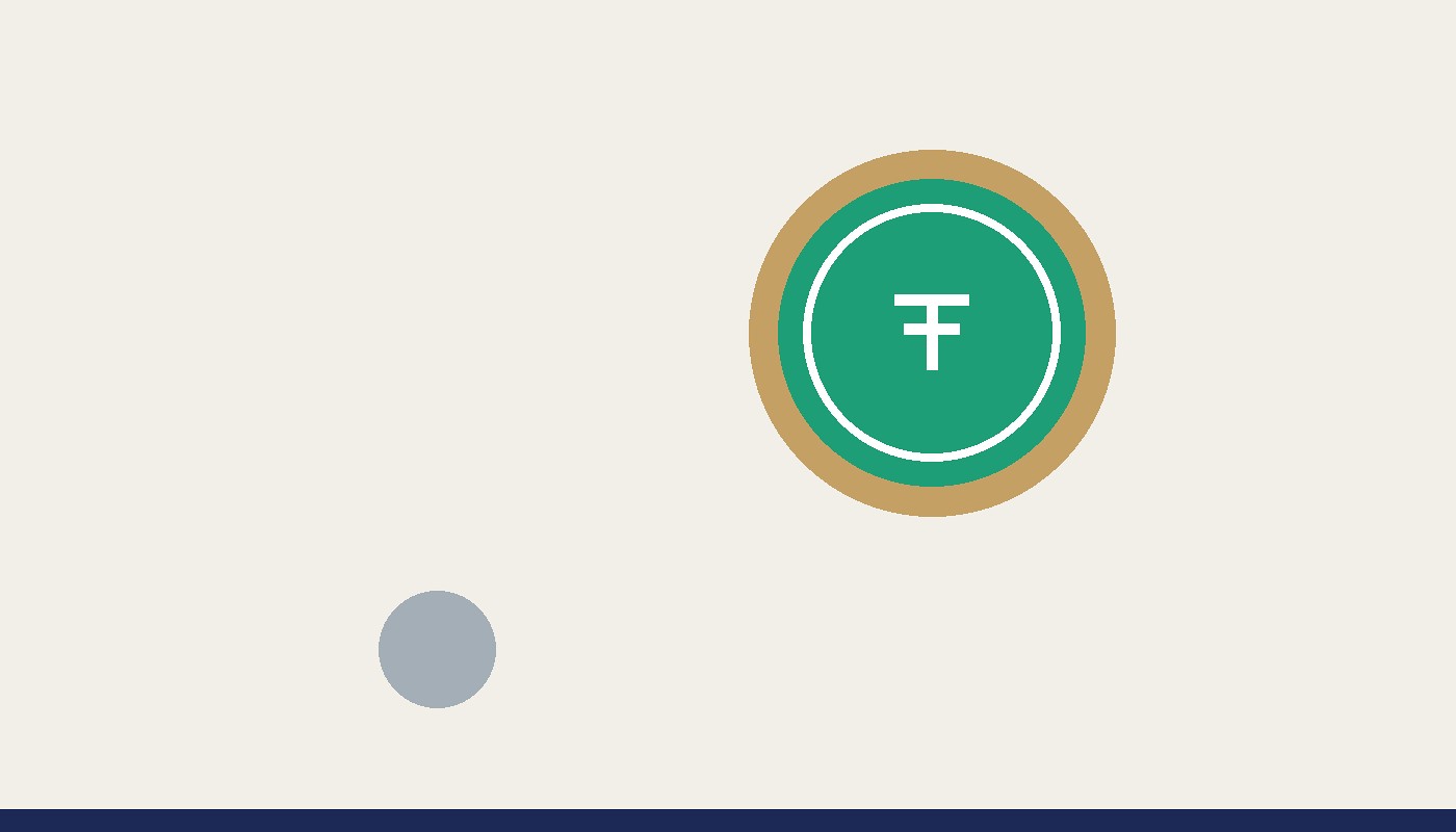 Bright luxury room, flash USDT wallet